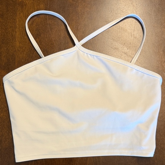 GAP Fit Eclipse Halter Brami Sports Bra White Yoga Athleisure Medium - Picture 1 of 4